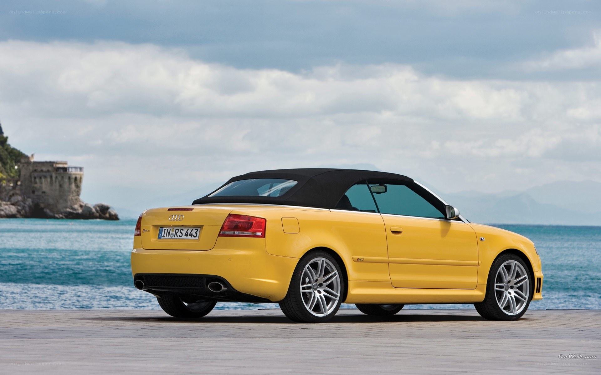 yellow audi rs4 convertible