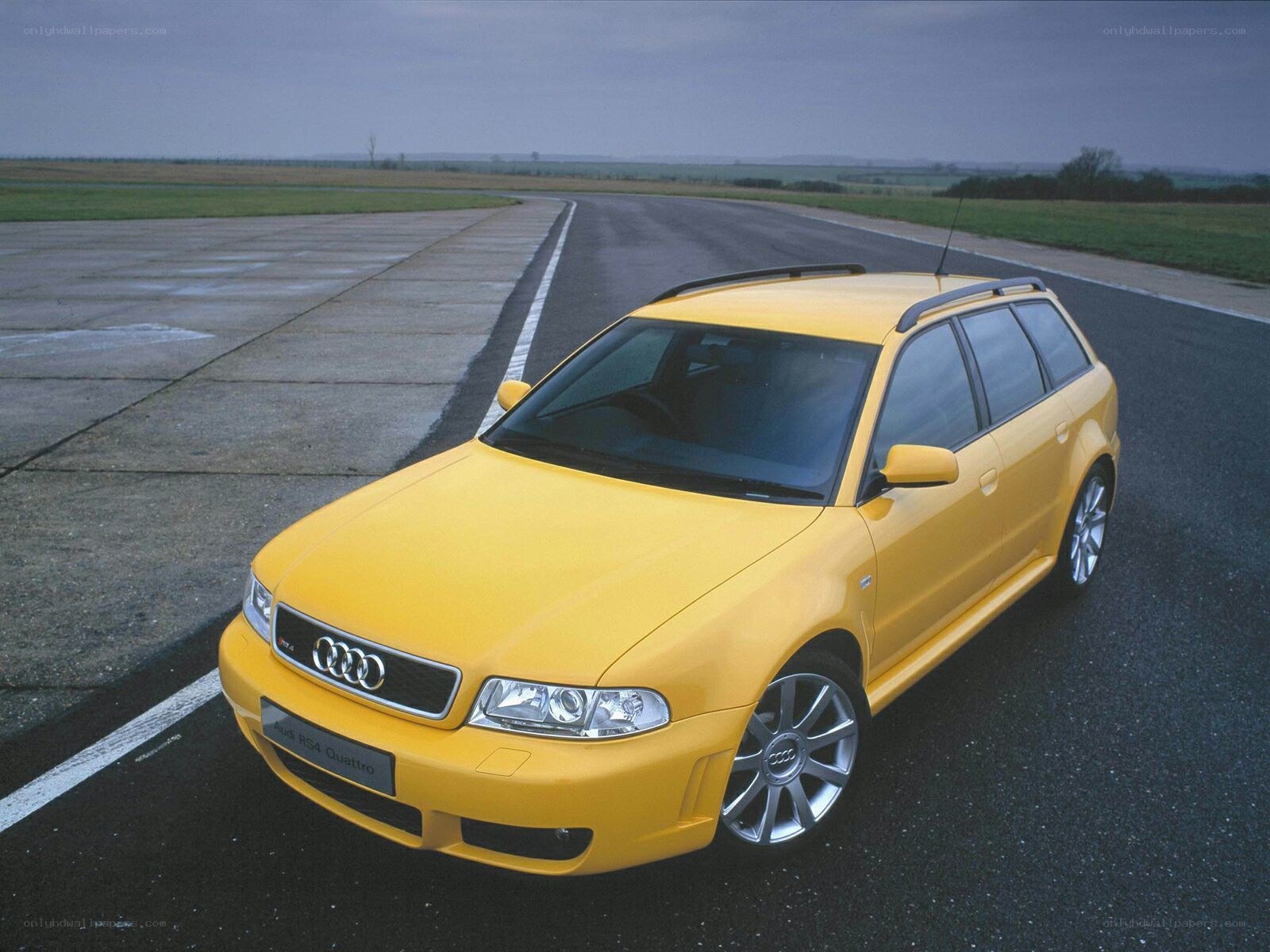 Yellow Audi RS4 Quattro