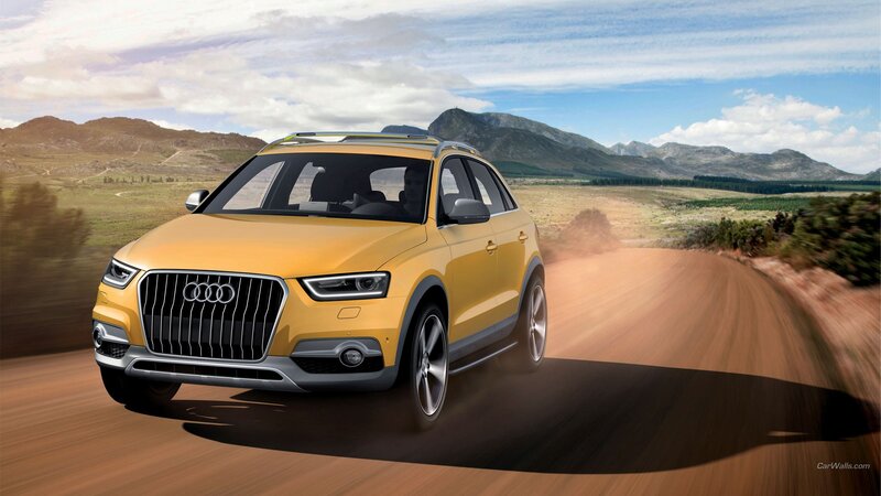 Yellow Audi Suv — Dynamic, Afternoon, Photograph, Mountains