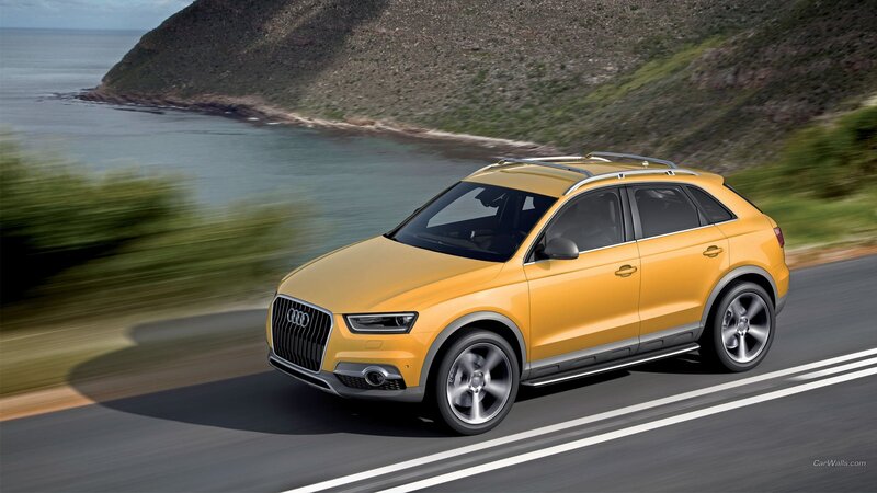 Yellow Audi Suv — Dynamic, Afternoon, Photograph