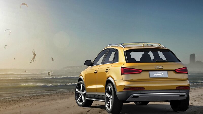 Yellow Audi Suv — Gold, Serene, Afternoon