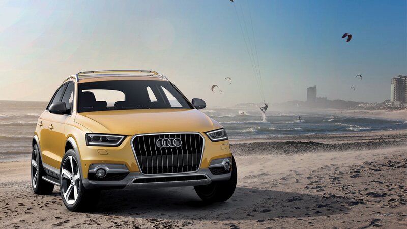Yellow Audi Suv — Serene, Afternoon, Photograph, Beach