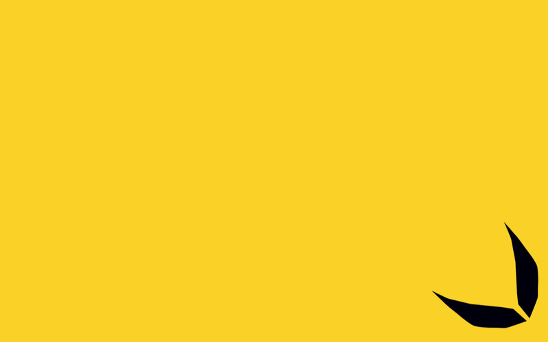 yellow background with black logo