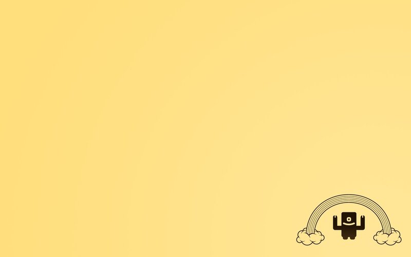 yellow background with cartoon character
