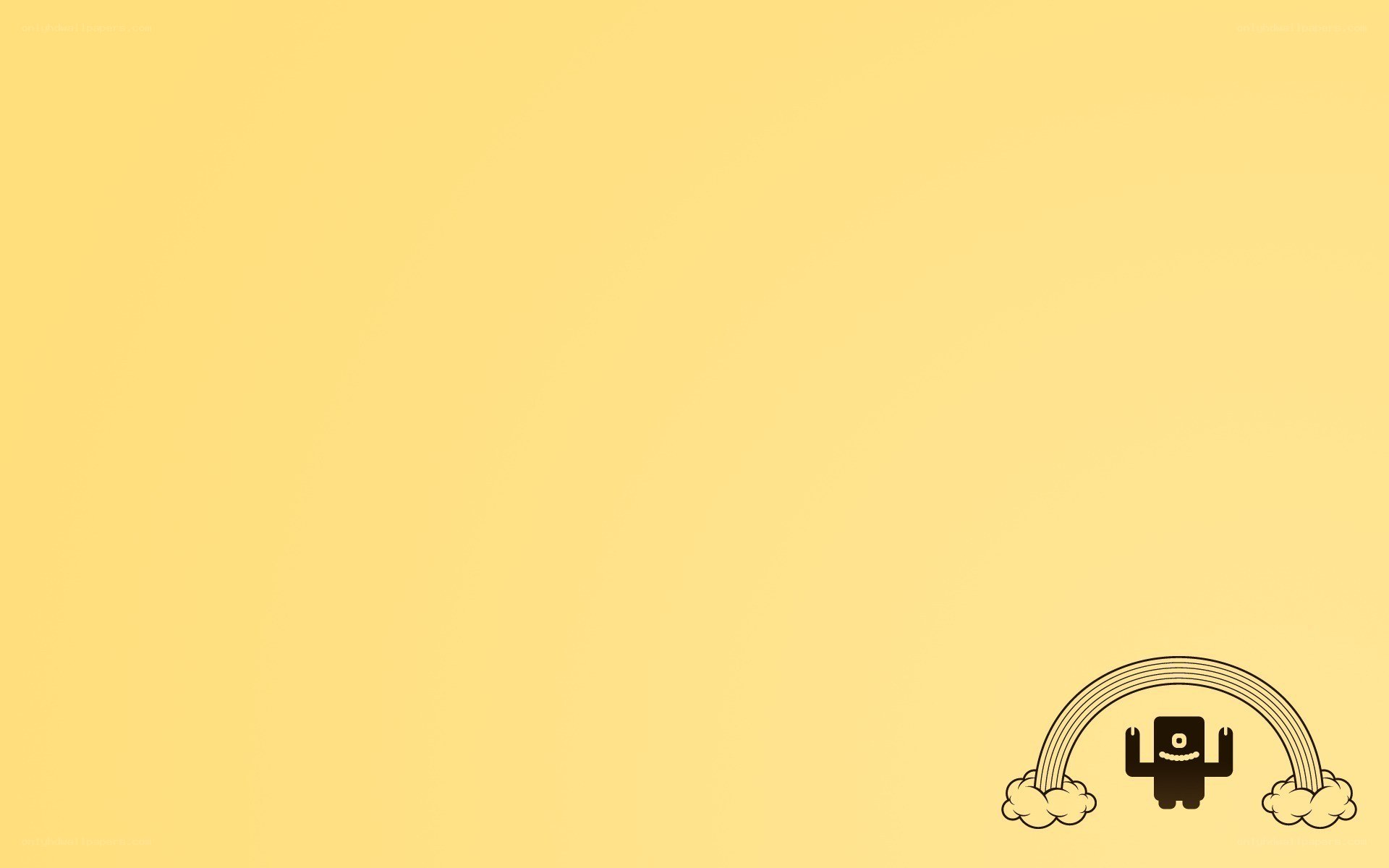 yellow background with cartoon character