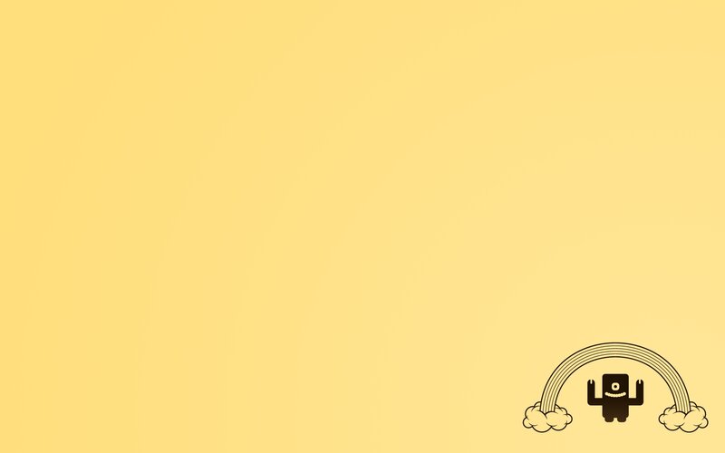 yellow background with cartoon character