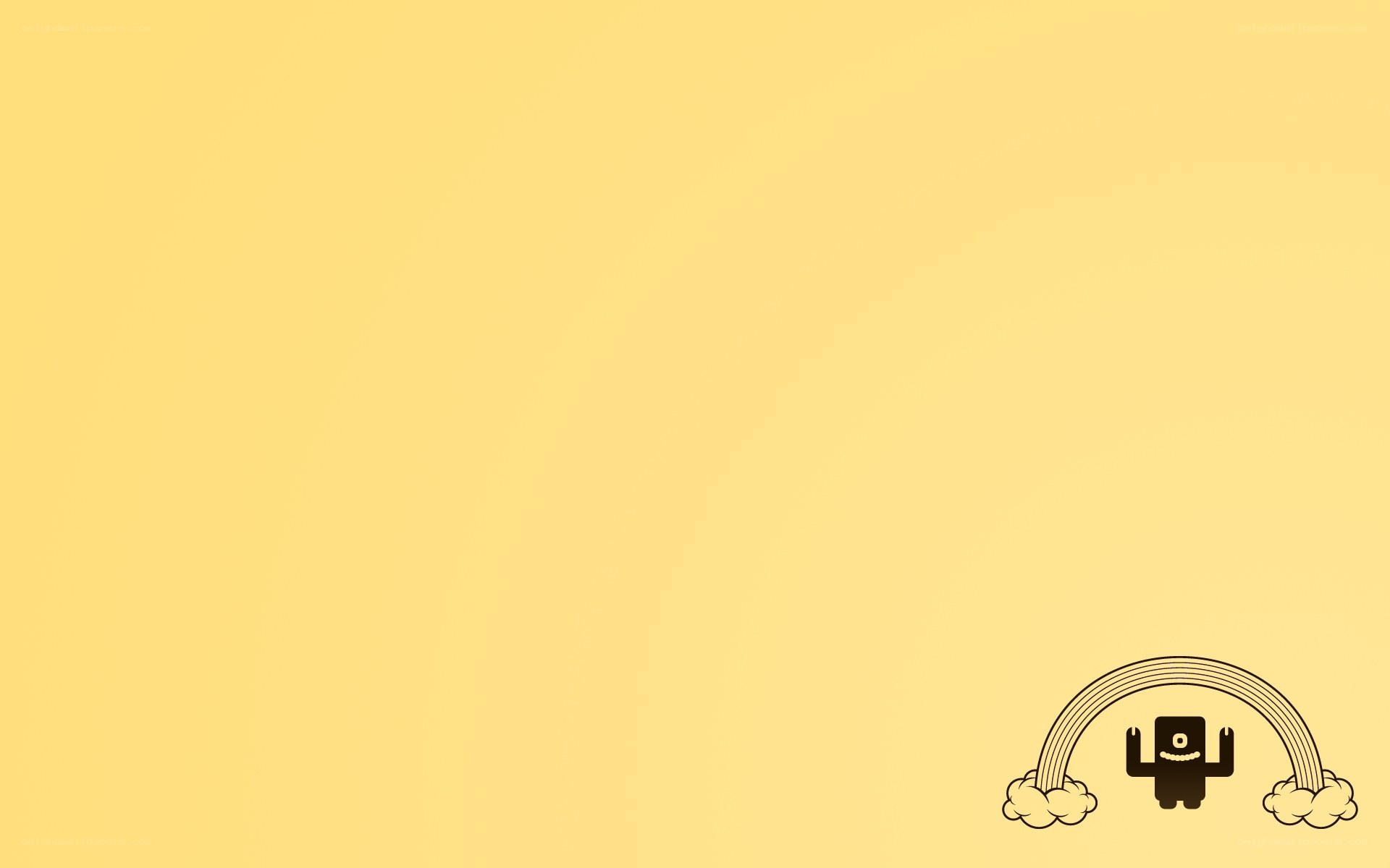 yellow background with cartoon character