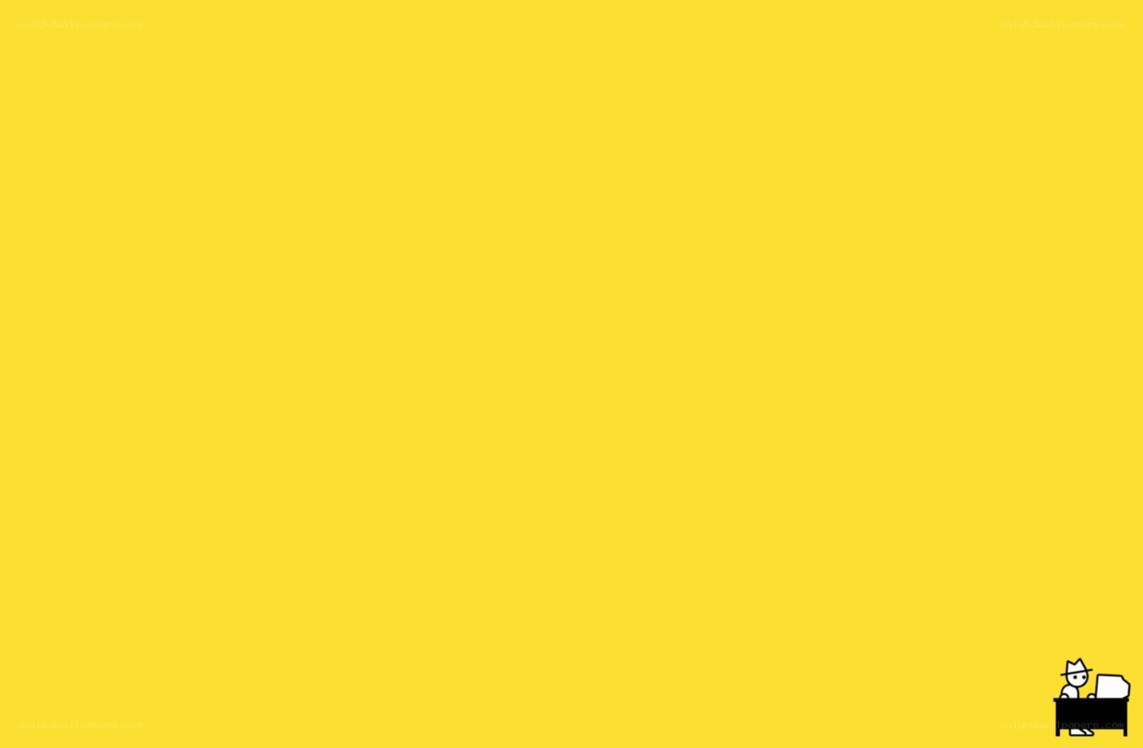 yellow background with cartoon figure
