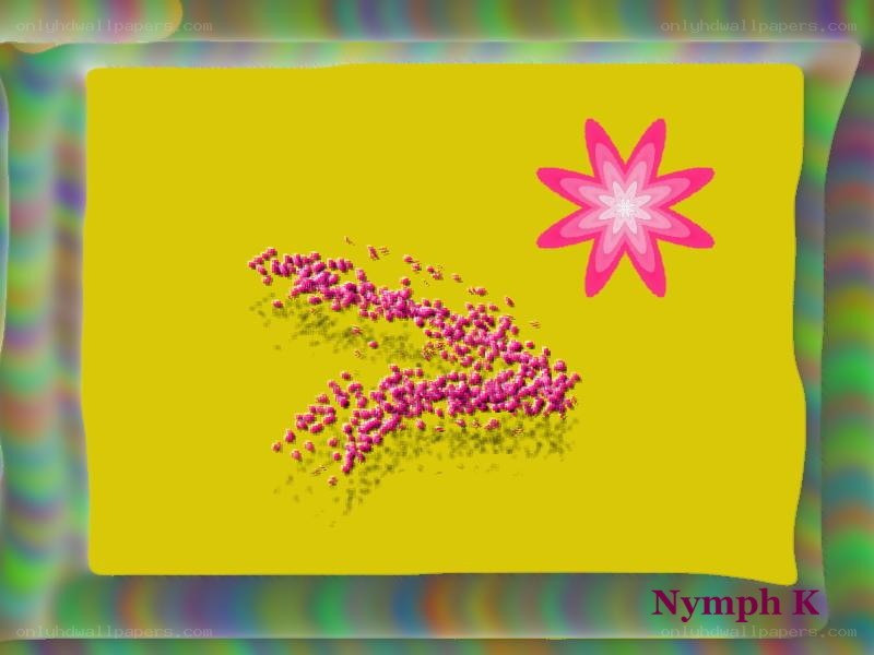 yellow background with pink flower
