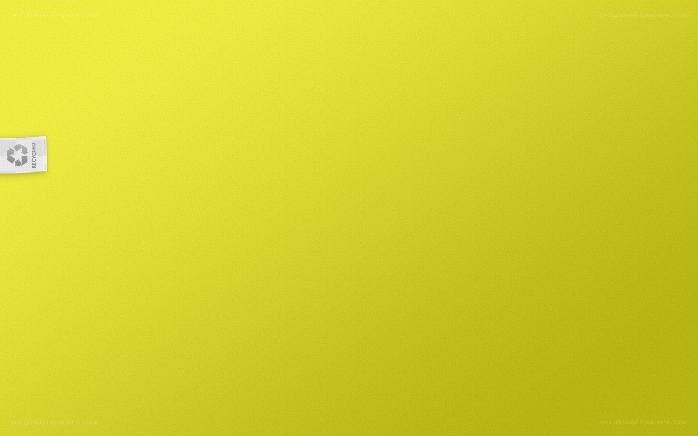 yellow background with recycle label