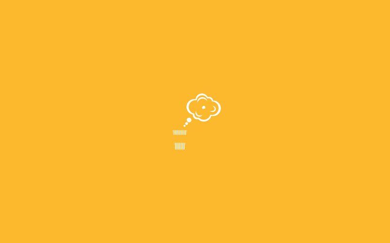 yellow background with thought bubble