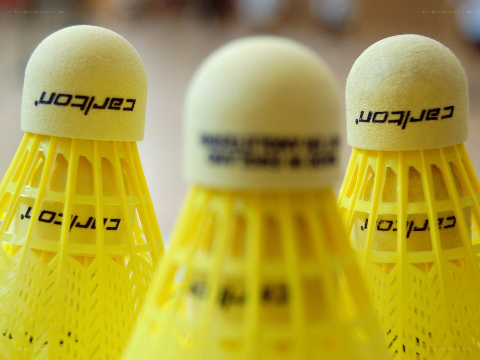 Yellow badminton shuttlecocks