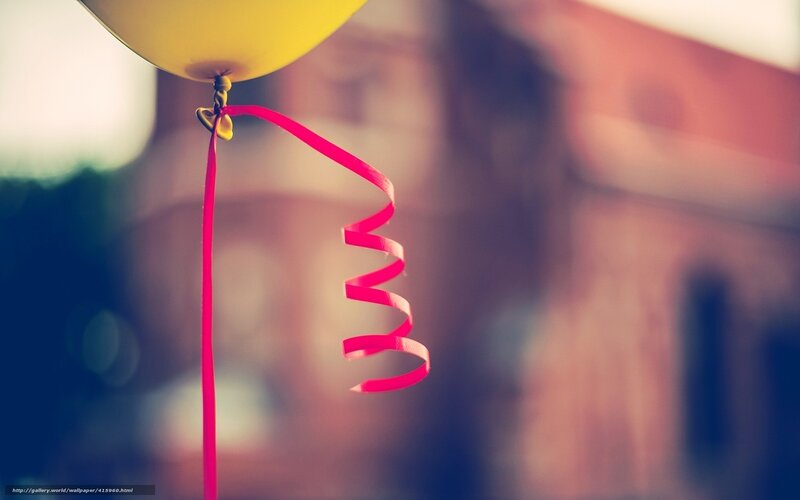Yellow Balloon with Ribbon
