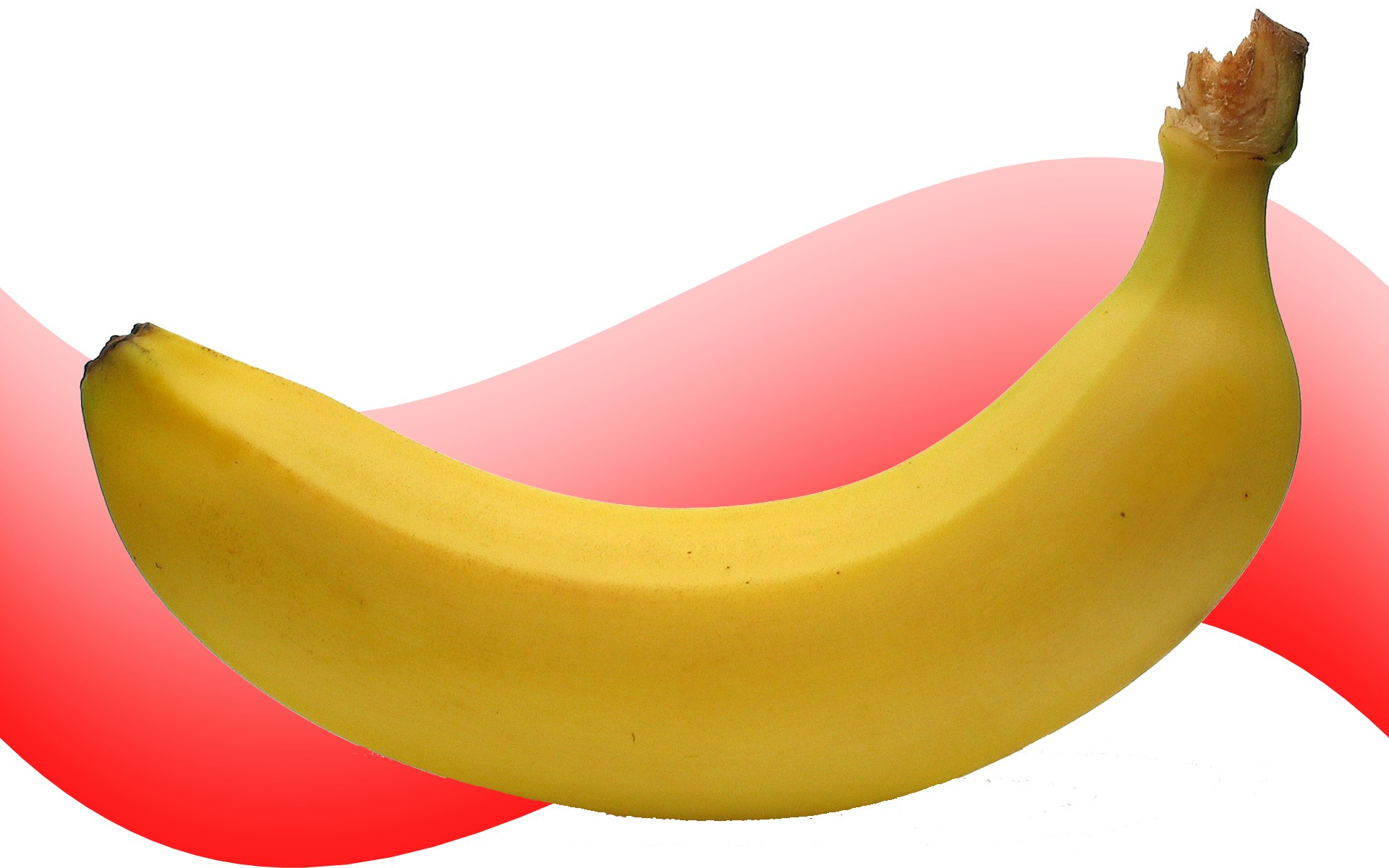 yellow banana on red background