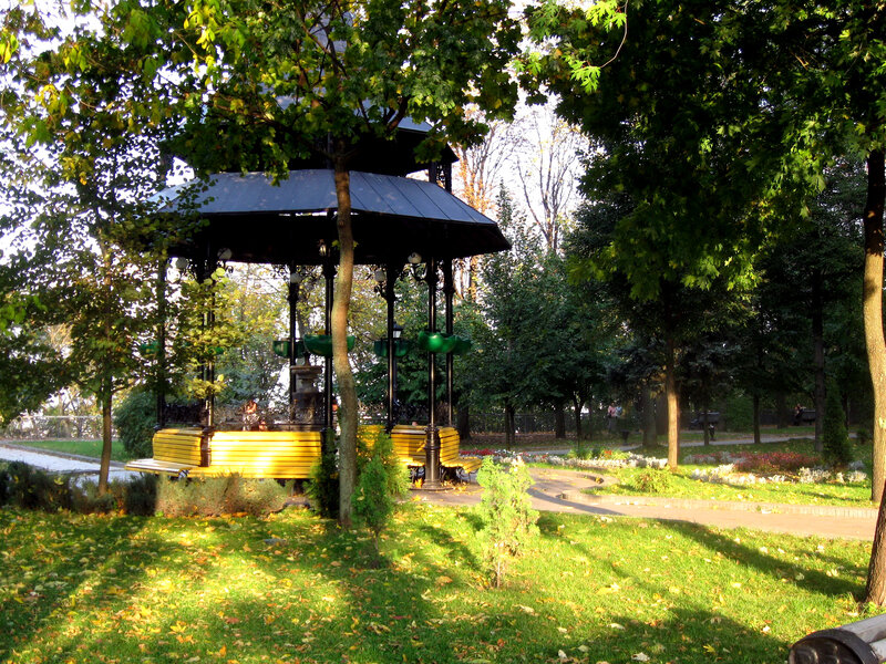 Yellow Bandstand in Park