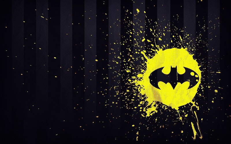 Yellow Bat Symbol — Black, Dramatic