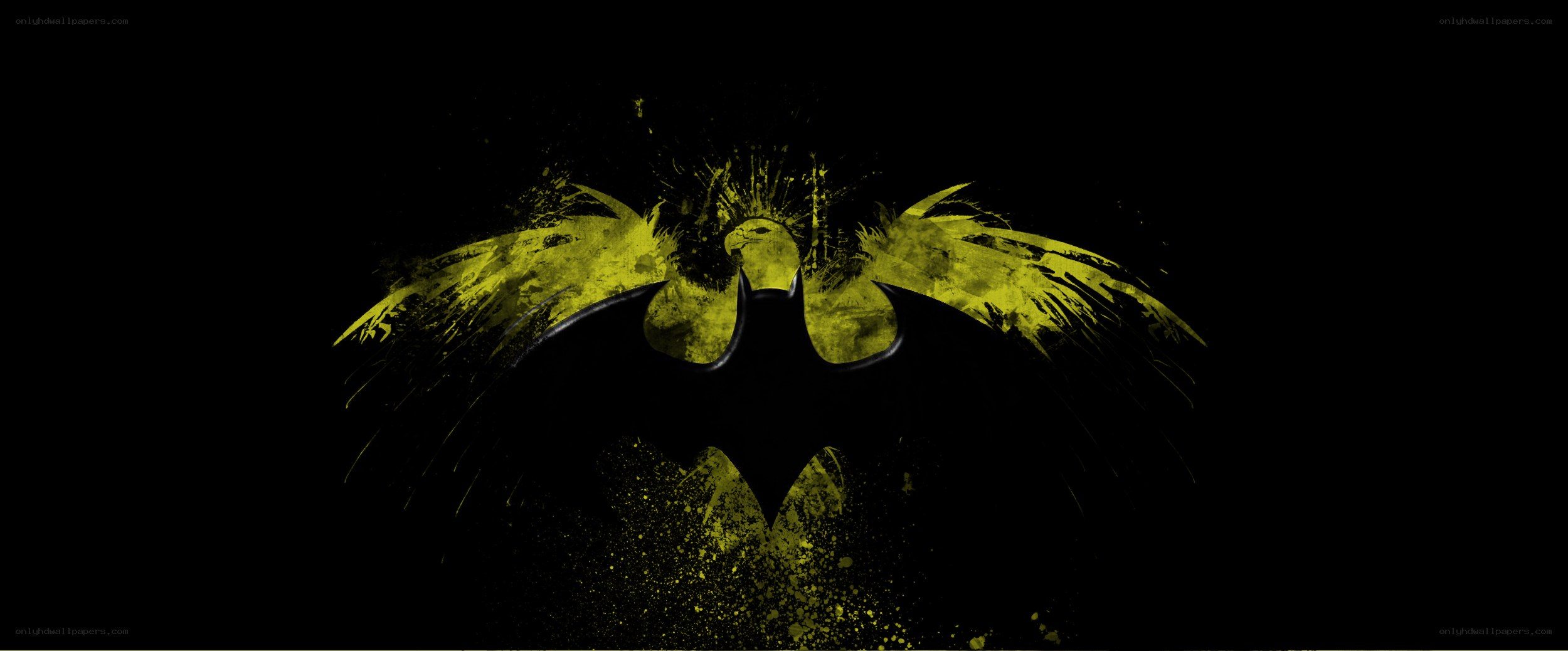 yellow bat symbol splatter