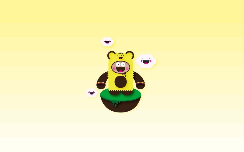 Yellow Bear Character — Playful, Digital Art