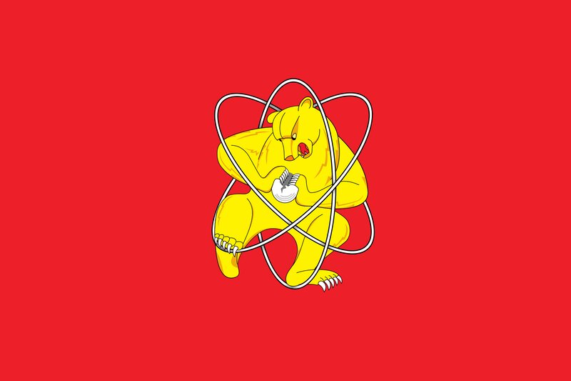 Yellow Bear Holding Bomb