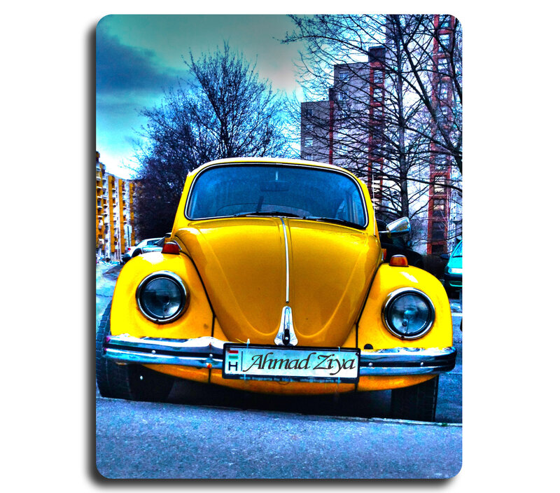 Yellow Beetle Car — Dramatic, Winter