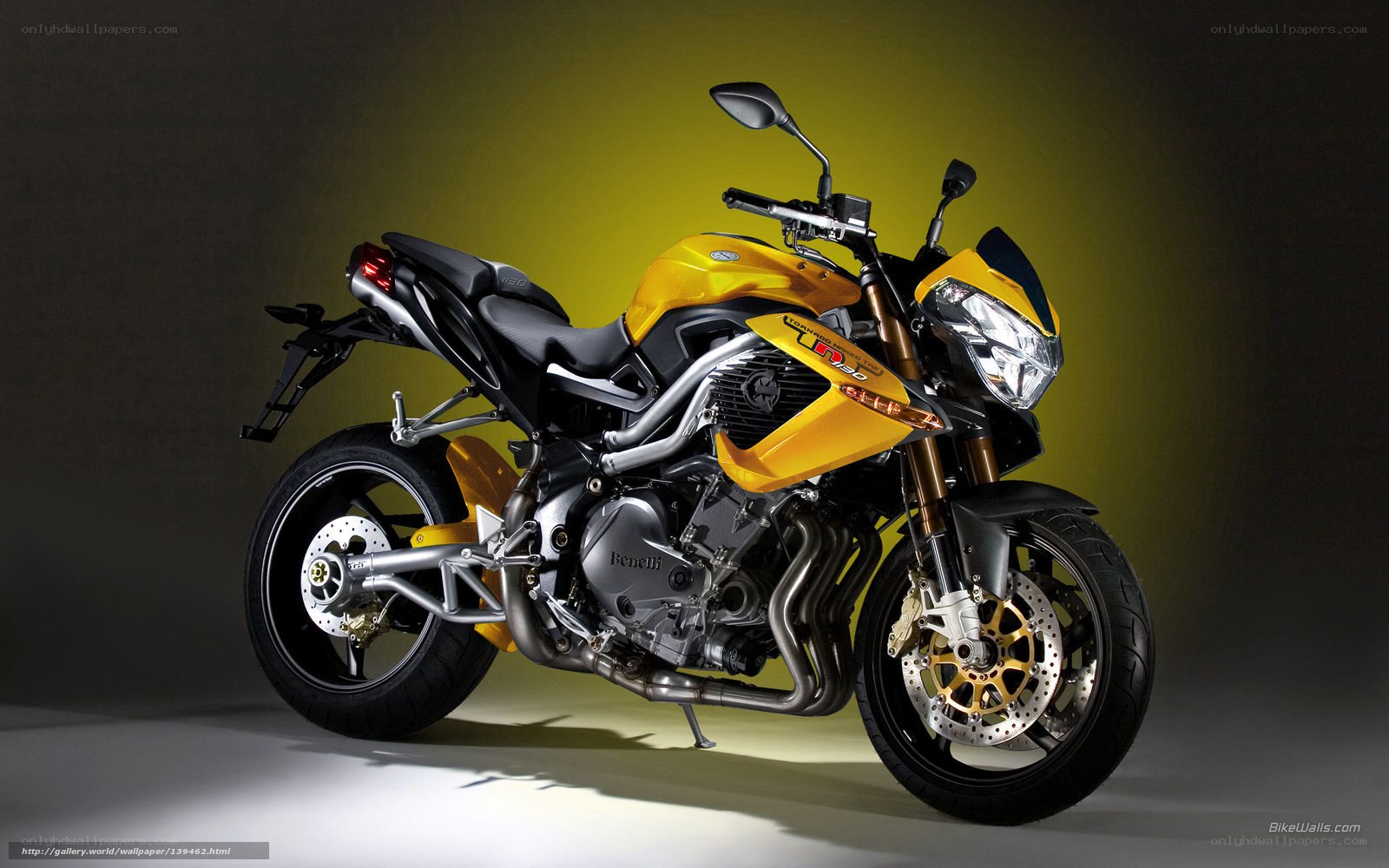Yellow Benelli motorcycle