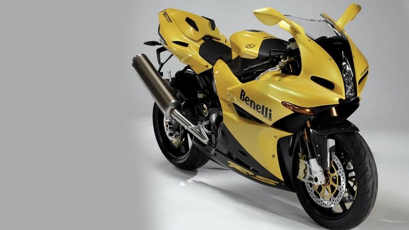 yellow Benelli sport motorcycle