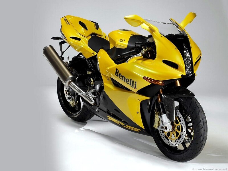 Yellow Benelli sport motorcycle