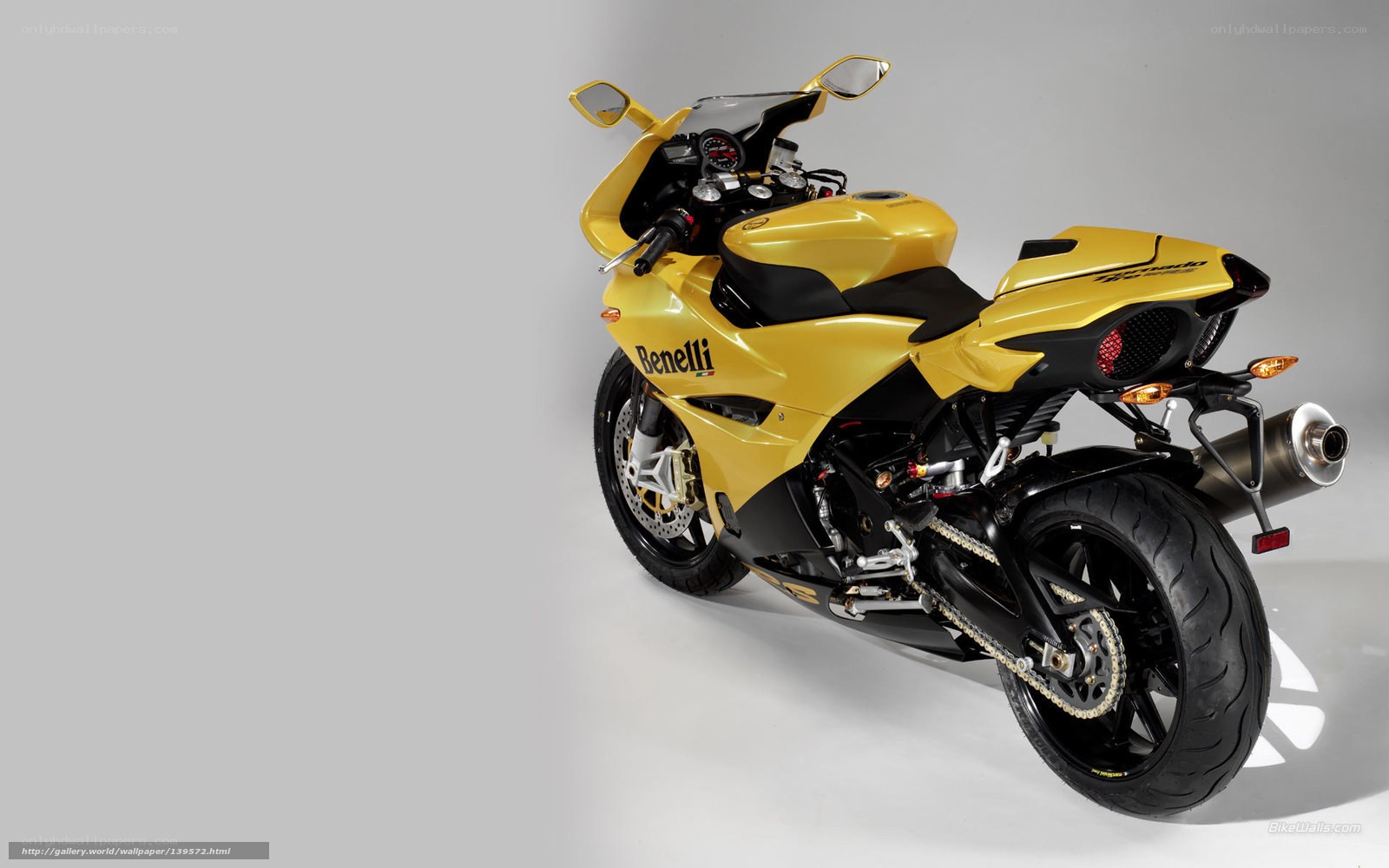 yellow benelli sport motorcycle
