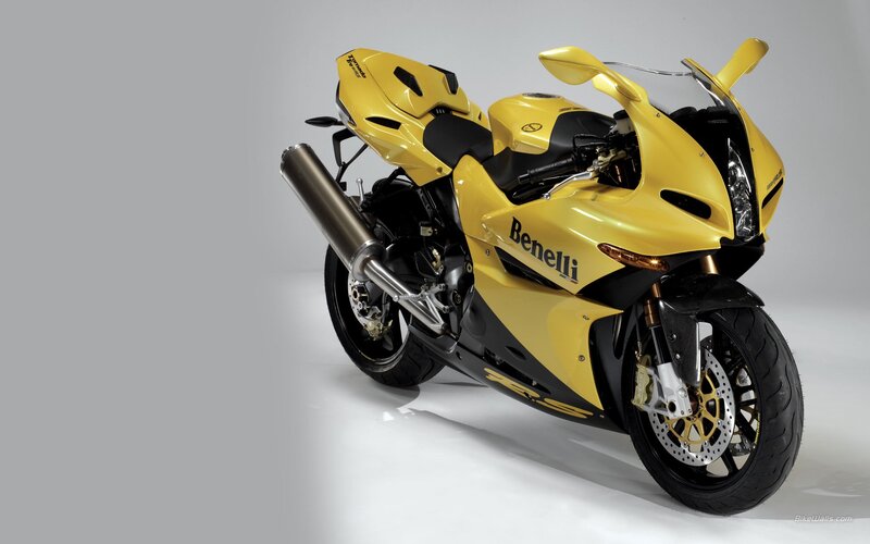 yellow Benelli sportbike motorcycle