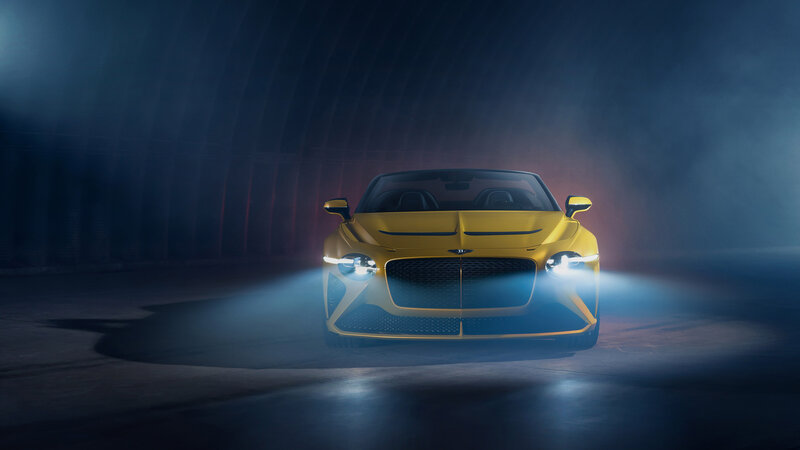 Yellow Bentley Car — Dramatic