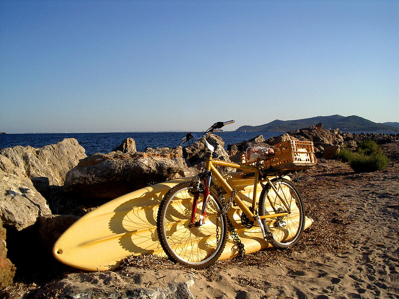 Yellow Bicycle on Beach