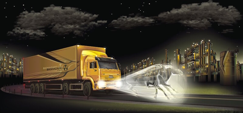 Yellow Biohazard Truck