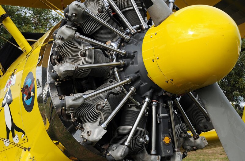 Yellow Biplane Engine — Mechanical