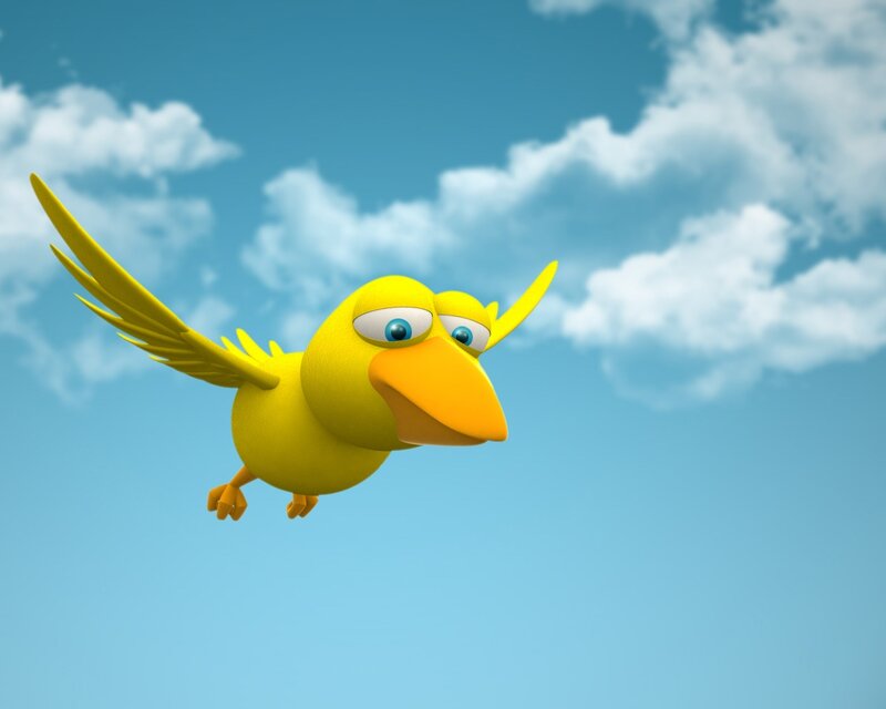 Yellow Bird Flying