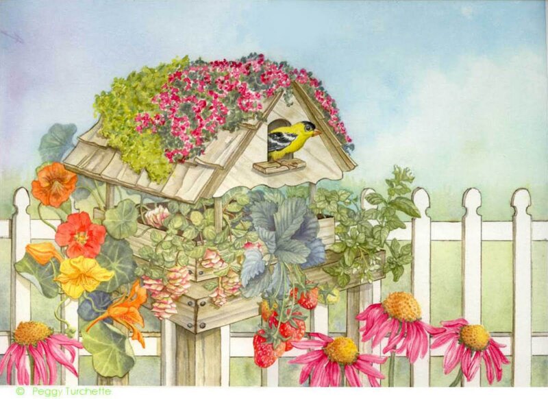 Yellow Bird in Birdhouse
