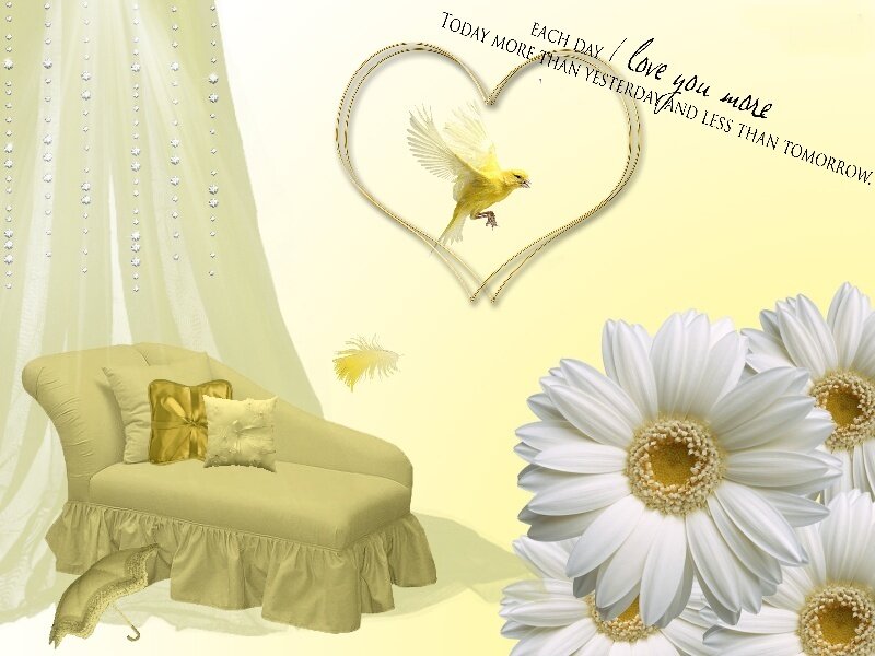 Yellow Bird in Heart