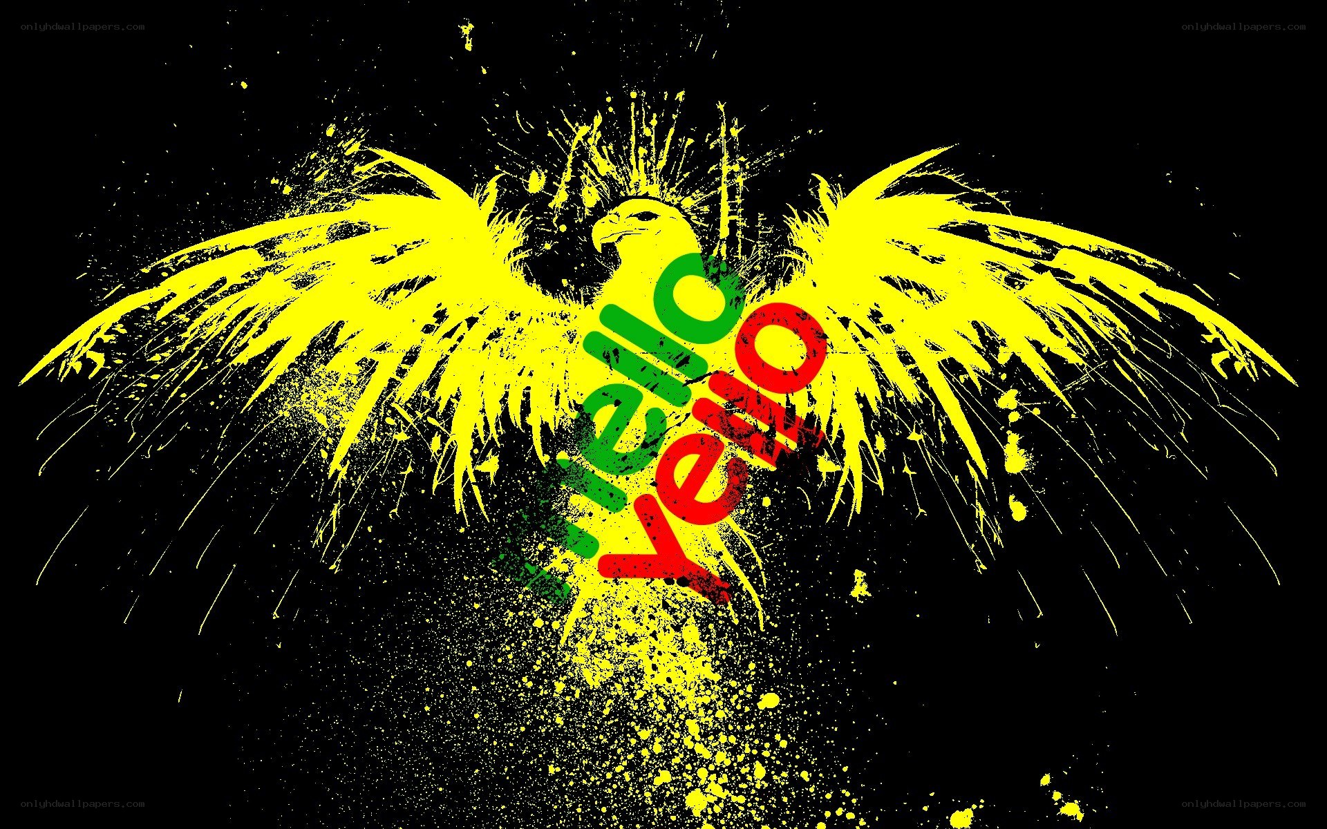 yellow bird splatter art