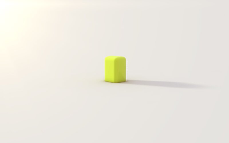 yellow block on white surface