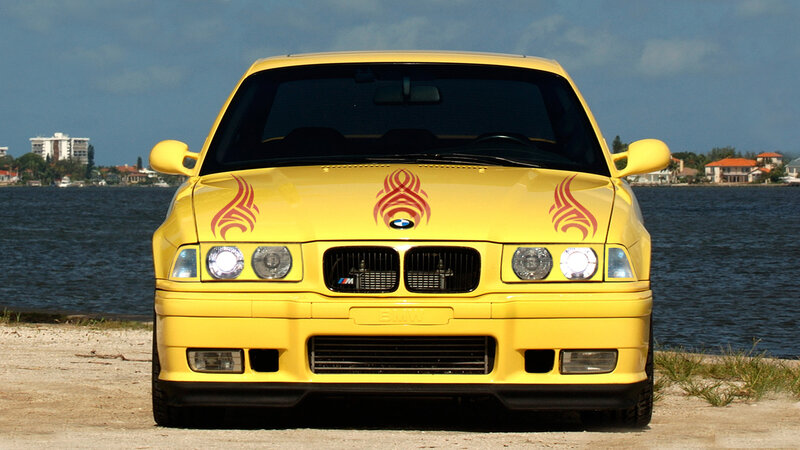 Yellow BMW Car