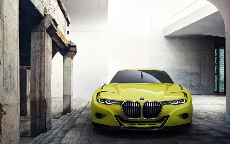 Yellow BMW Concept Car — Dramatic, Photograph, Concrete Structure, Archway