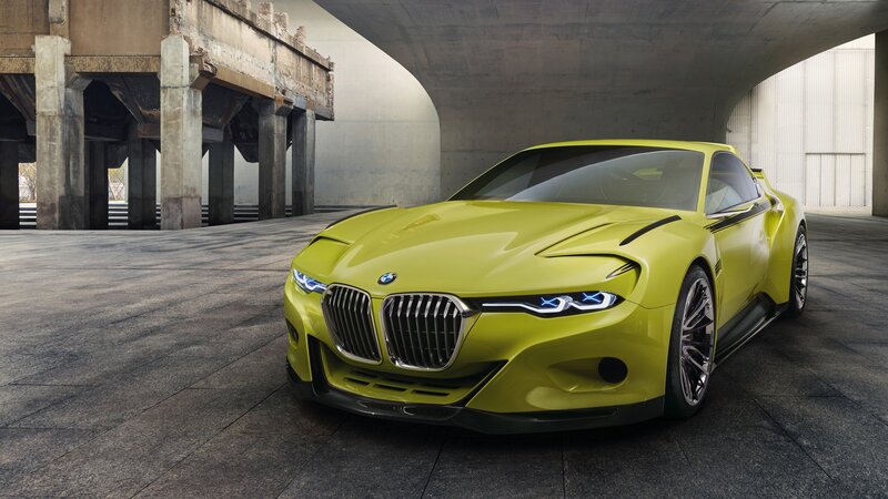 Yellow BMW Concept Car — Dramatic, Photograph, Concrete Structure, Tunnel