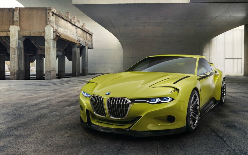 Yellow BMW Concept Car — Dramatic, Photograph