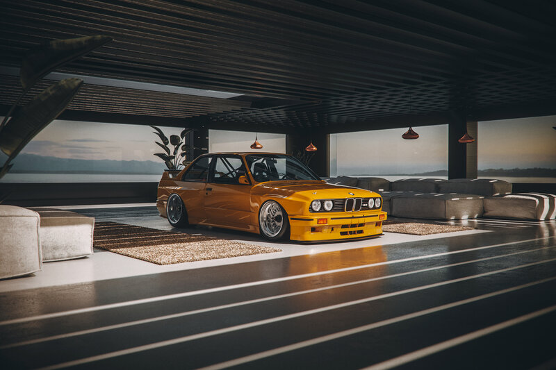 Yellow BMW E30 — Dramatic