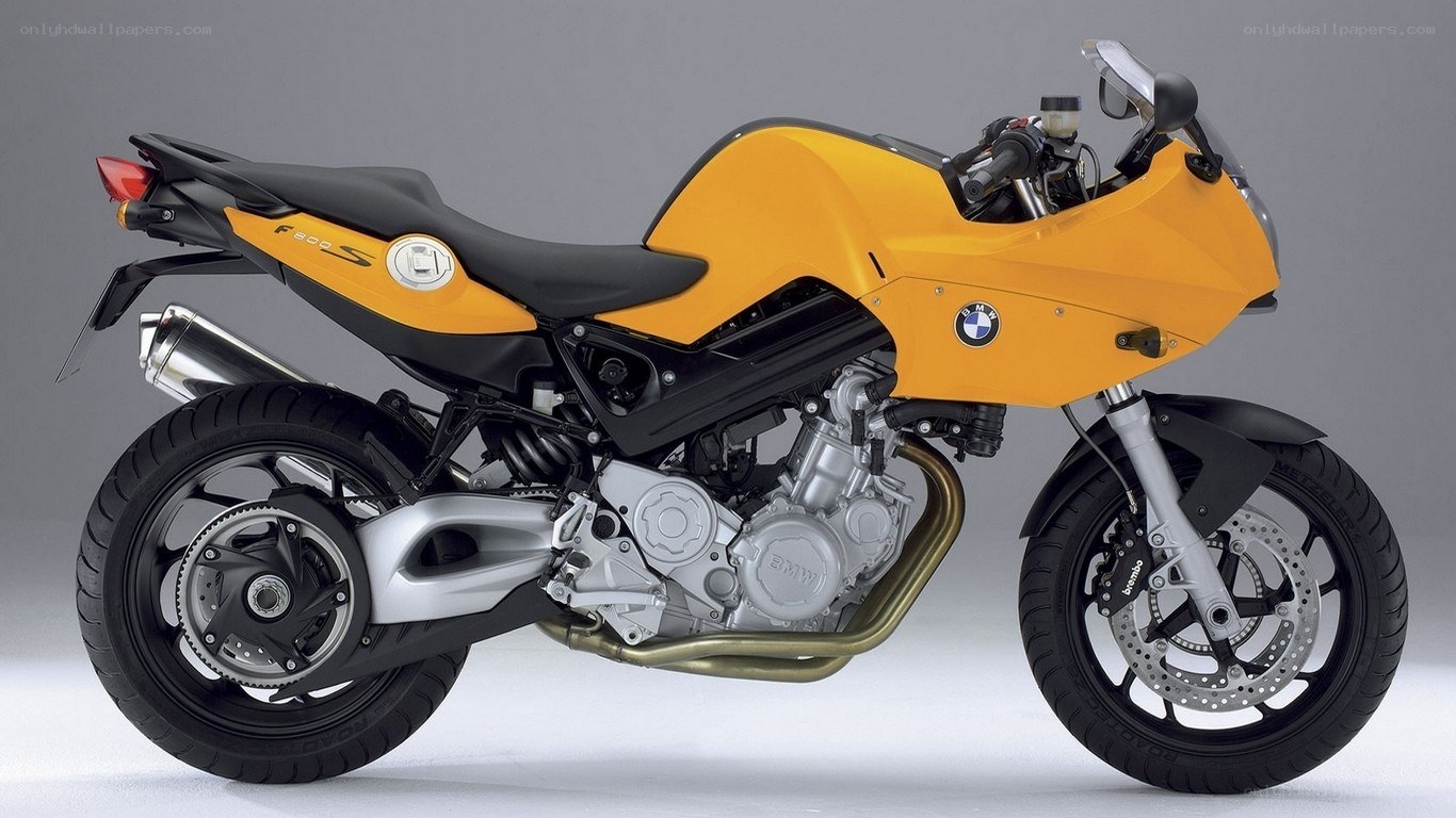 yellow BMW F800S motorcycle