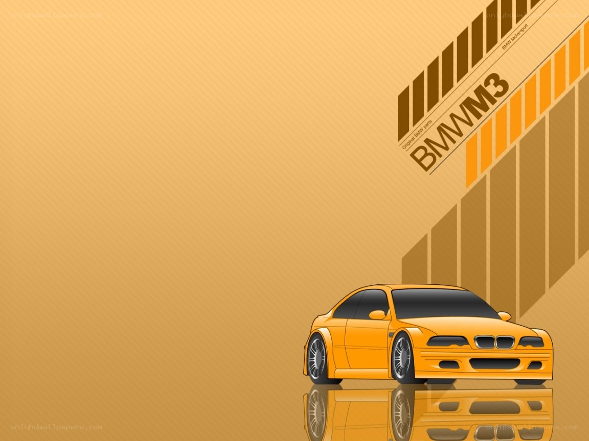 yellow bmw m3 car