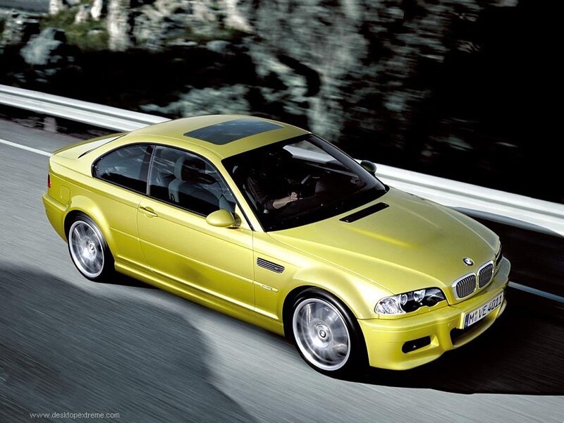 Yellow BMW M3 Coupe — Dynamic, Photograph, Car