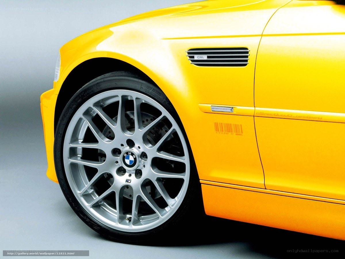 Yellow BMW M3 CSL