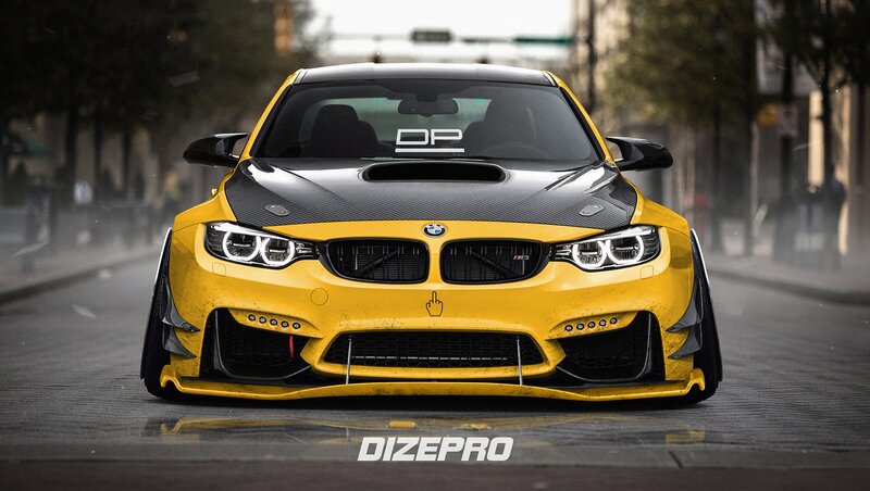 Yellow BMW M3 — Dramatic