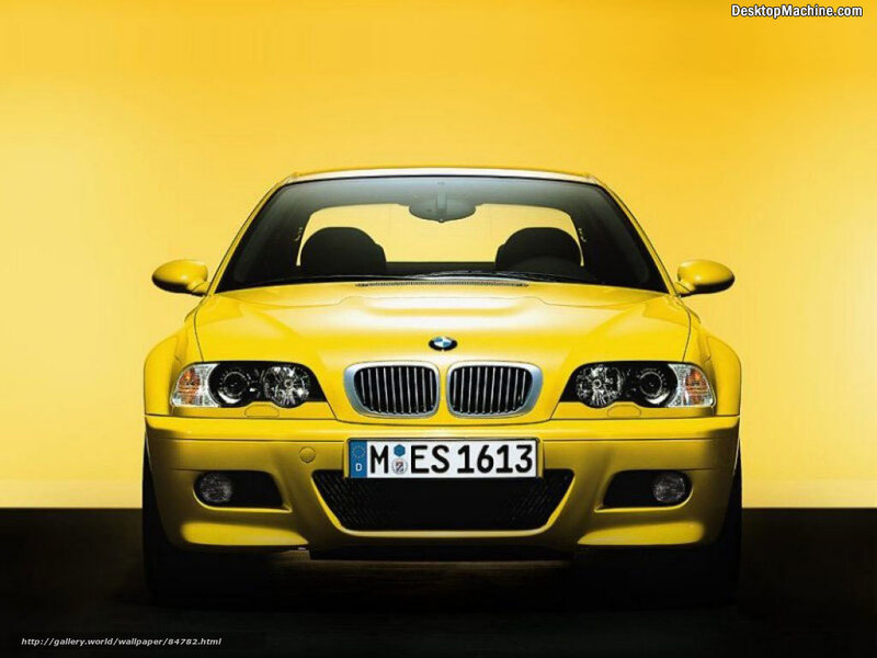 Yellow BMW M3 front view