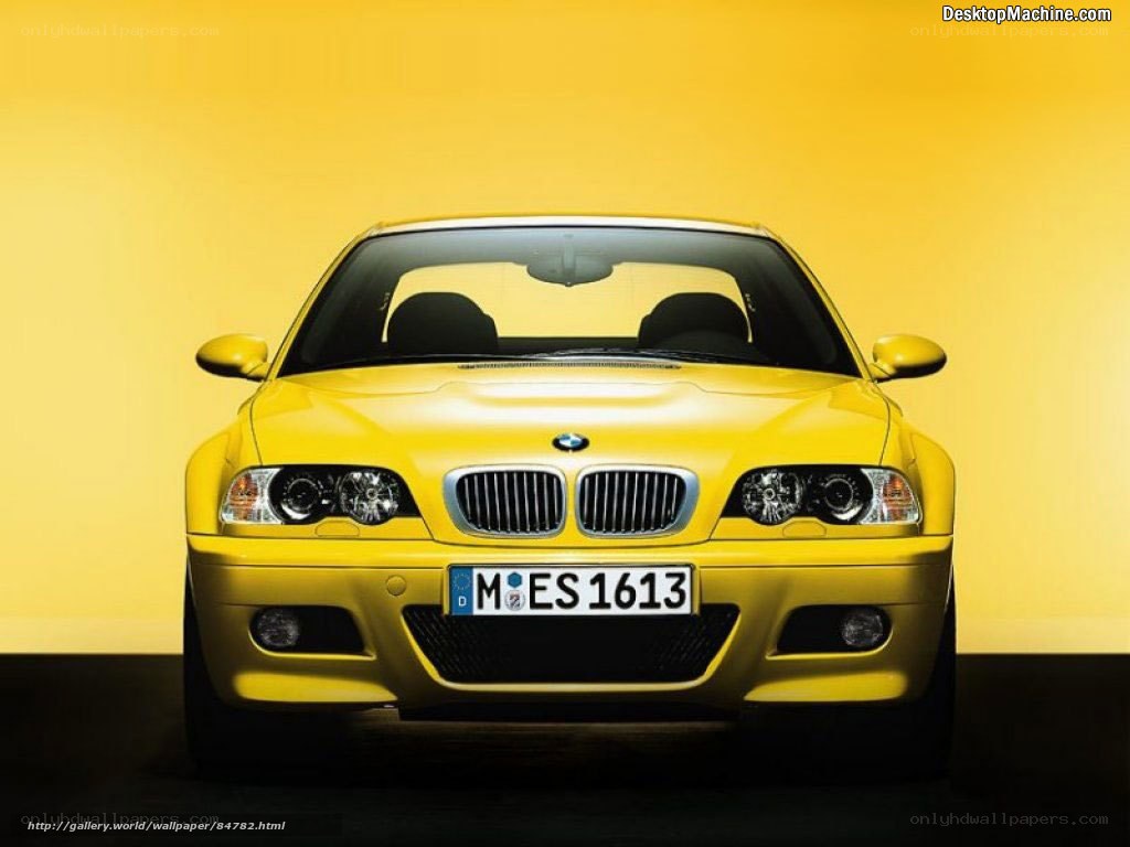 Yellow BMW M3 front view